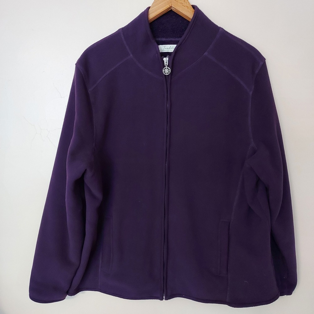 Tradition Country Collection Women's Purple Fleece Full Zip Up Jacket L‎
